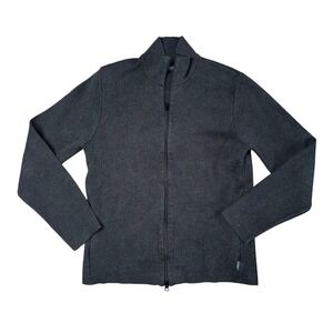 Holebrook Sweden Full Zip Sweater Mens Large Gray Excellent Cotton Cardigan